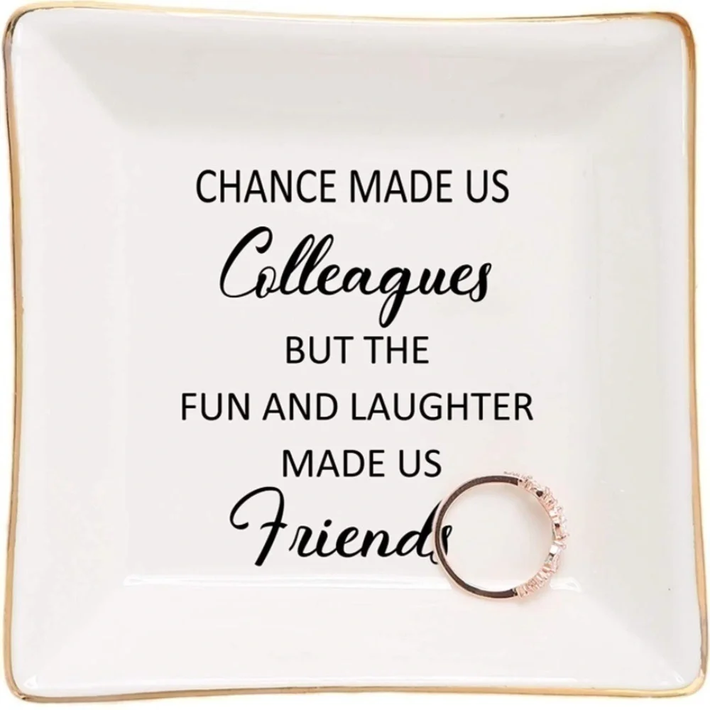 Colleagues to Friends ceramic jewelry tray